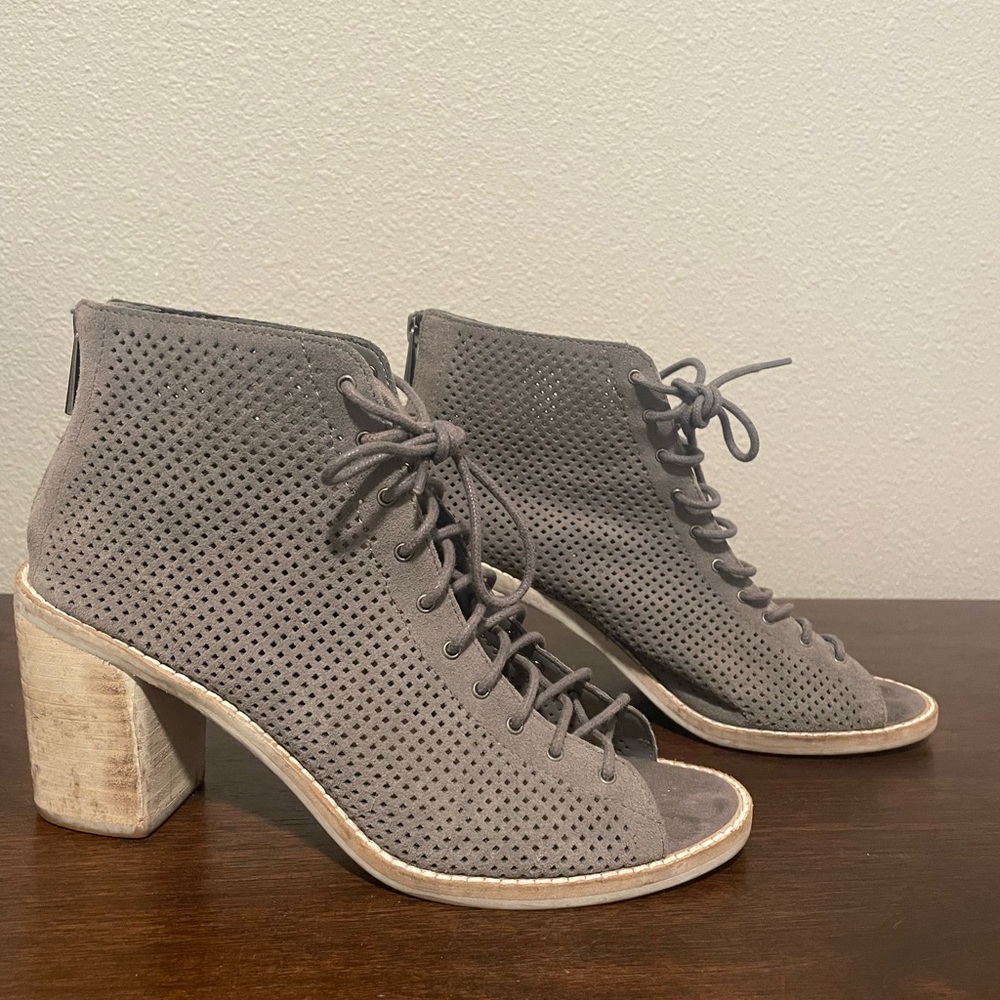 Dolce Vita Perforated Lace-Up Ankle Boots